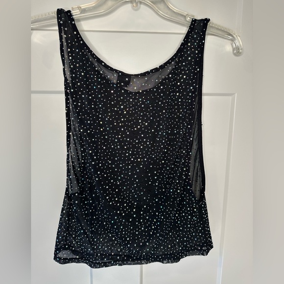 CalExotics Sheer Black Rhinestone Mesh Tank‎ | Festival Rave Club - Picture 2 of 7
